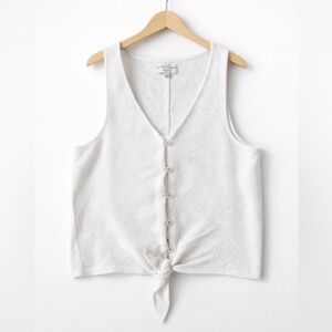 Madewell texture and thread White Tie-Front Tank Top medium